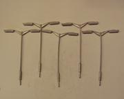 PW141 P&D MARSH  Tubular street lamps double headed pack of 5 - OO Gauge - unpainted