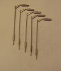 PW142 P&D MARSH  Tubular street lamps single headed pack of 5 - OO Gauge - unpainted