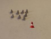 PW57 P&D MARSH  Medium road cones (8 @ 7mm) - OO Gauge - unpainted