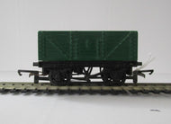 R10-SD001 HORNBY BR open wagon in green (missing buffer heads) - UNBOXED