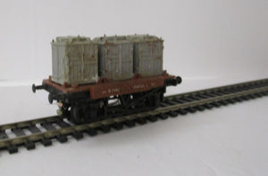 R340-SD01 HORNBY  B.R 3 Container Wagon B734259 - no couplings missing 1 buffer - Unboxed