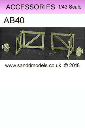AB40 S&D MODELS Road Barriers with lamps - O gauge - unpainted