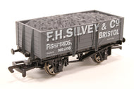 B572 DAPOL 7-plank open coal wagon "F.H. Silvey & Co", Fishponds. Bristol" - BOXED
