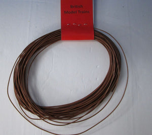 BMT046 Brown wire, 25 feet, 22 AWG, silver plated copper wire with PTFE insulation