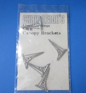 CL2 Chris Leighswhitemetal GWR Canopy Brackets - pack of 5