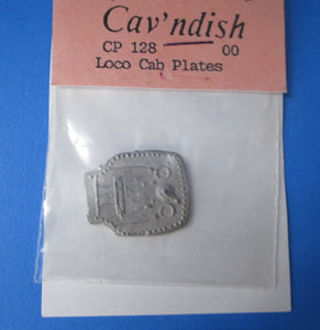 CP-128 CAVENDISH Loco Cab Plate White Metal (12)