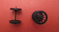 G4000 GIBSON 12mm Wagon Wheels 8 plain spokes on 26 mm pp axles - Blackened Finescale