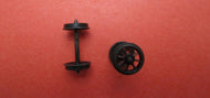 G4017 GIBSON 10.5mm Wheels 8 spoke 26mm PP Axles Blackened FS with bearings