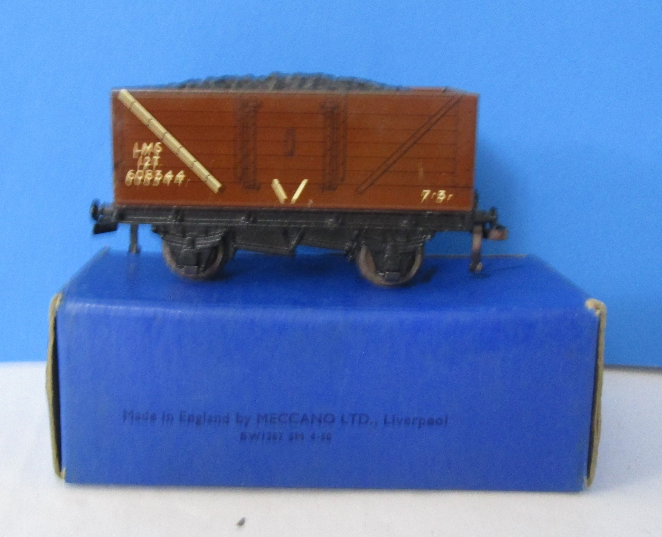 HD-32030 HORNBY DUBLO LMS brown 12T high sided coal wagon 608344 - BOXED