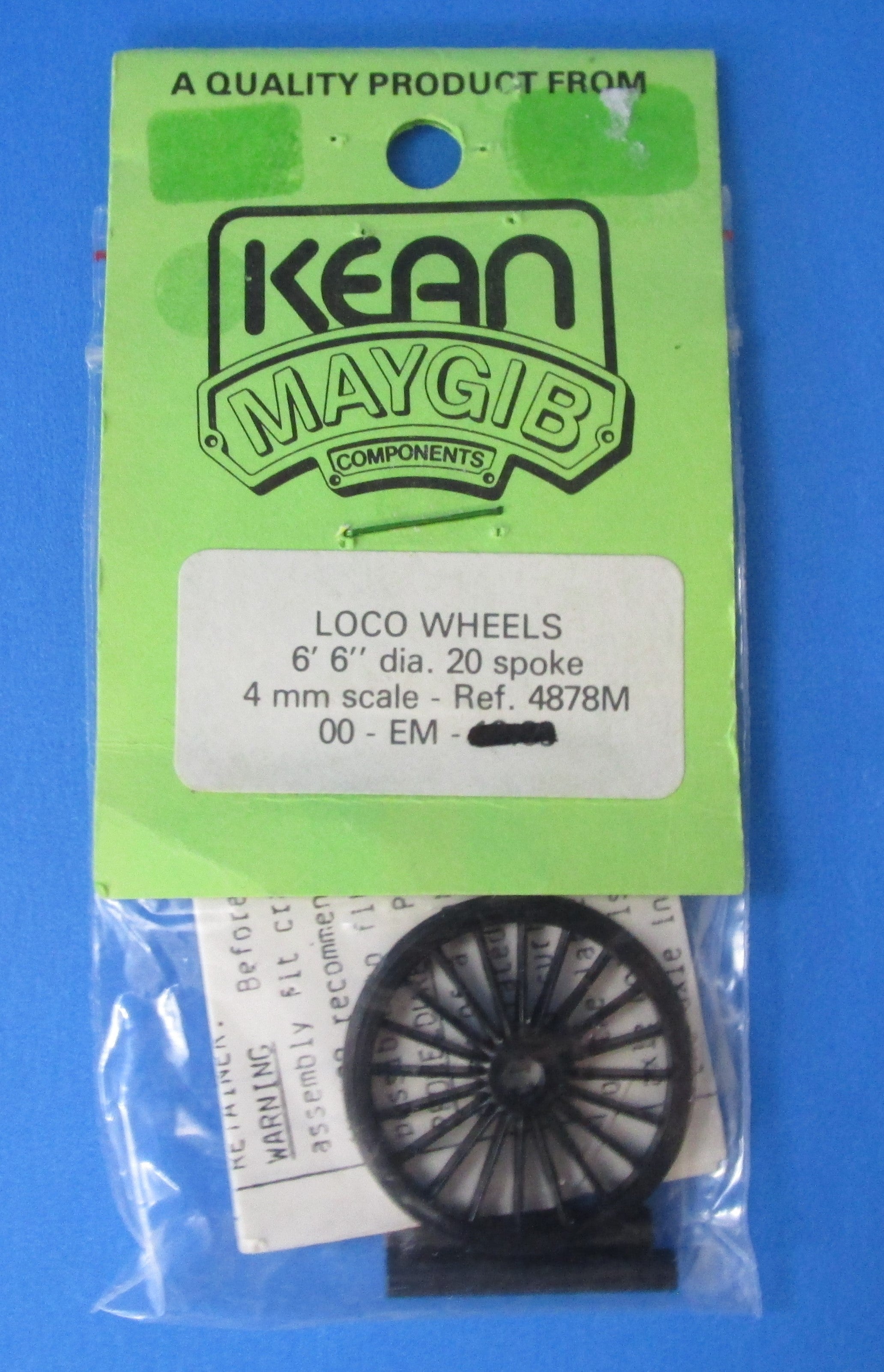 KM4878M KEAN-MAYGIB 6ft 6in Dia 20 Spoke Driving Wheels with OO/EM axles