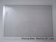 RAT-L01 RATIO grey Glazing Bars on clear acetate (00 gauge)