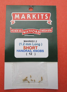 M4HRKS1.2  MARKITS Extra short Handrail Knobs (1mm Ball x 1.2mm long) Pack of 12
