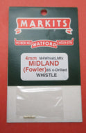 M4WhistLMfx MARKITS Midland Fowler Whistle (.65mm X Drilled TB)