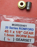MGRS20401 MARKITS Gearset 40:1 1.5mm Steel Worm 1/8in Brass Gear (Series 20)