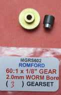 MGRS602 MARKITS Gearset 60:1 2.0mm Steel Worm 1/8in Brass Gear