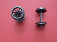 MGW12/10So 12mm 10 Spoke Wheels 26mm PP Axles - 1 pair, steel wheel rims