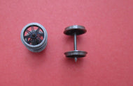 MGW14/8SOo 14mm Open Spoke (split) Wheels Universal 26mm PP Axles - 1 pair, steel rims with plastic centres