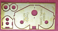 MT162 MAINLY TRAINS 10mm etched brass Motor Mount (Gearbox) fixing hole suitable for Mashima Series 16 motors or similar (Comet GB4/15)