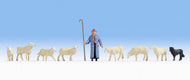 NOC-15748 NOCH Shepherd, sheep dog and 7 sheep