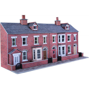 PO274 METCALFE Low Relief Terraced House Fronts Brick - OO scale