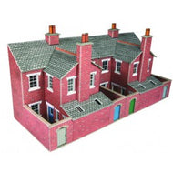 PO276 METCALFE Low Relief Terraced House Backs Brick - OO scale