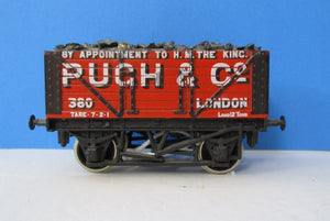 R010-P004 HORNBY Open wagon "Pugh and Co." London. no.  380, with load but without couplings - Unboxed