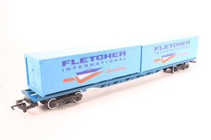 R030 HORNBY Fletcher International Sportsboats 2 x 30ft Freightliner Container Wagon (FFA) - BOXED