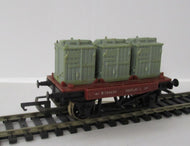 R340-P01 HORNBY B.R 3 Container Wagon B734259 - Unboxed