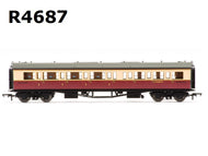 R4687 HORNBY BR Collett Coach Corridor Composite LH, Crimson and Cream