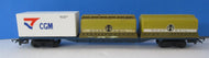 R633-P01 HORNBY Freightliner Container Wagon with three containers - UNBOXED