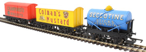 R6990 HORNBY 'Retro' Wagons, Three Pack, Crawfords Biscuits, Seccotine Tanker, Coleman's Mustard