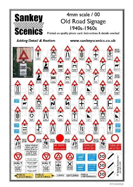 RTS/40604 SANKEY SCENICS  Road Signage 1940s to 1960s