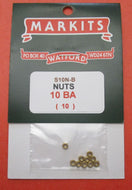 S10N-B MARKITS 10BA Brass Nuts - pack of 10