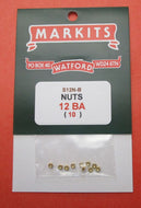 S12N-B MARKITS 12BA Brass Nuts - pack of 10