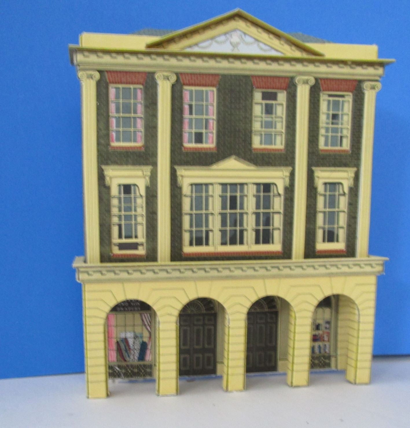 UB235 Half relief Town Hall with shops below  - built from a Superquick kit